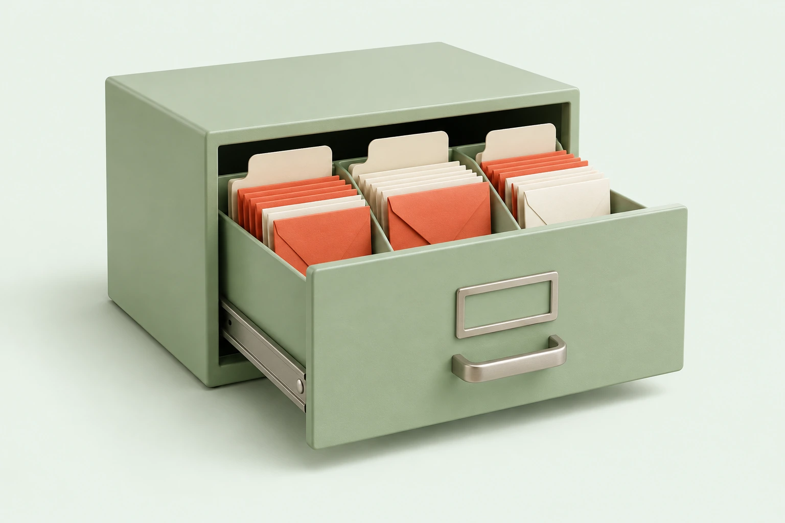 Lettres classées dans un casier d’archivage
