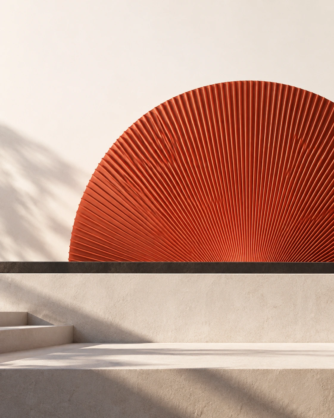 Éventail orange sculptural, signature de l’univers VICEM
